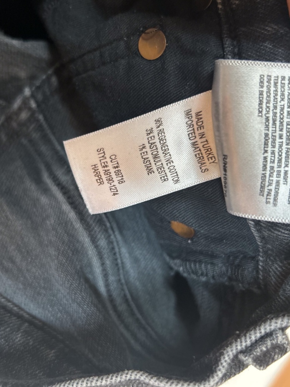 AGOLDE Harper Crop Jeans - black charcoal stretch Size 24 - Picture 11 of 13